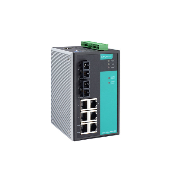 Moxa Managed Ethernet Switch W/ 6 10/100Baset(X)Ports, Eds-508A-Mm-Sc EDS-508A-MM-SC